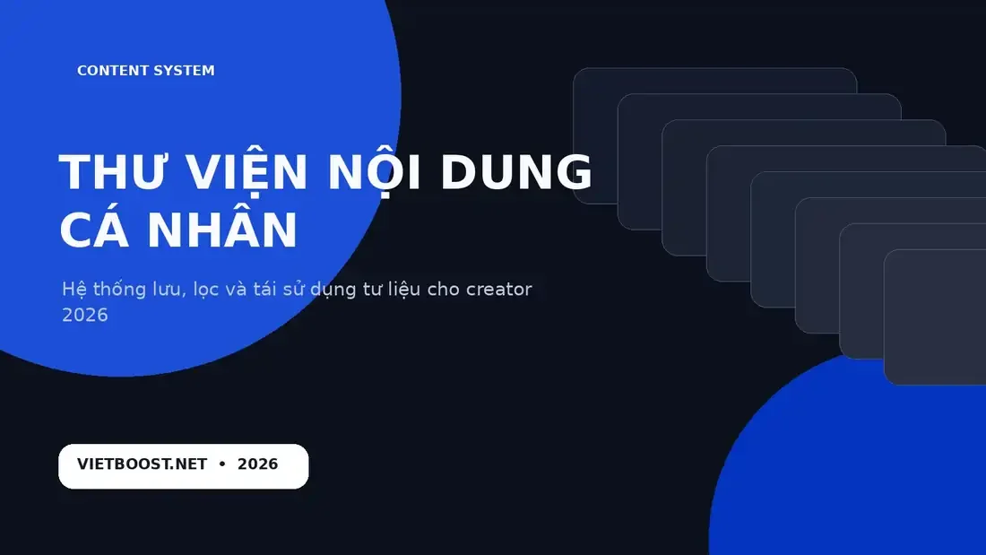 Xây Personal Content Library Năm 2026: Hệ Thống Capture – Organize – Reuse Cho Creator Và Solopreneur